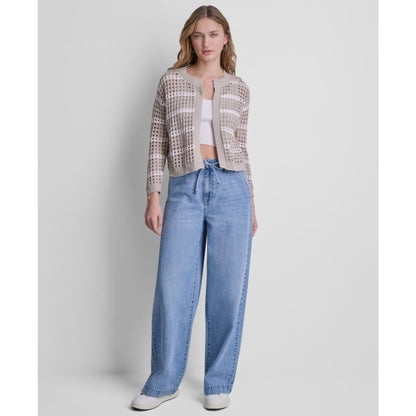 Dkny Jeans Women's Relaxed Fit Open-Front Cardigan