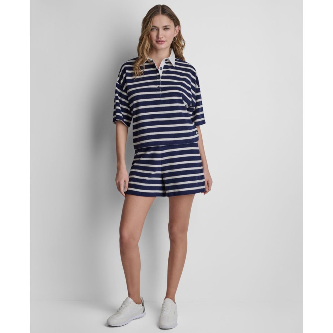 Dkny Jeans Women's Striped Polo T-Shirt