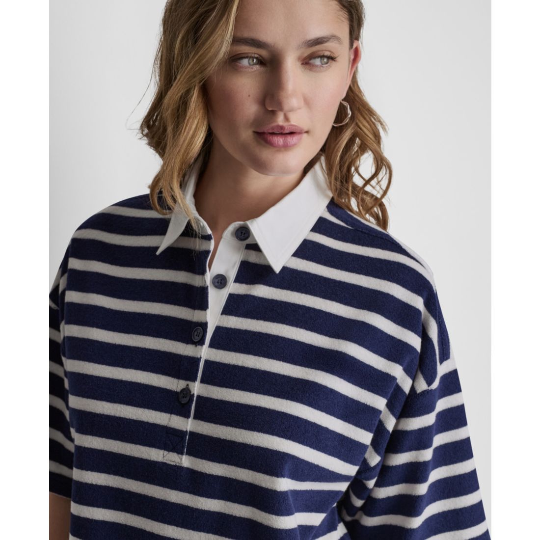 Dkny Jeans Women's Striped Polo T-Shirt