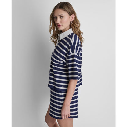 Dkny Jeans Women's Striped Polo T-Shirt