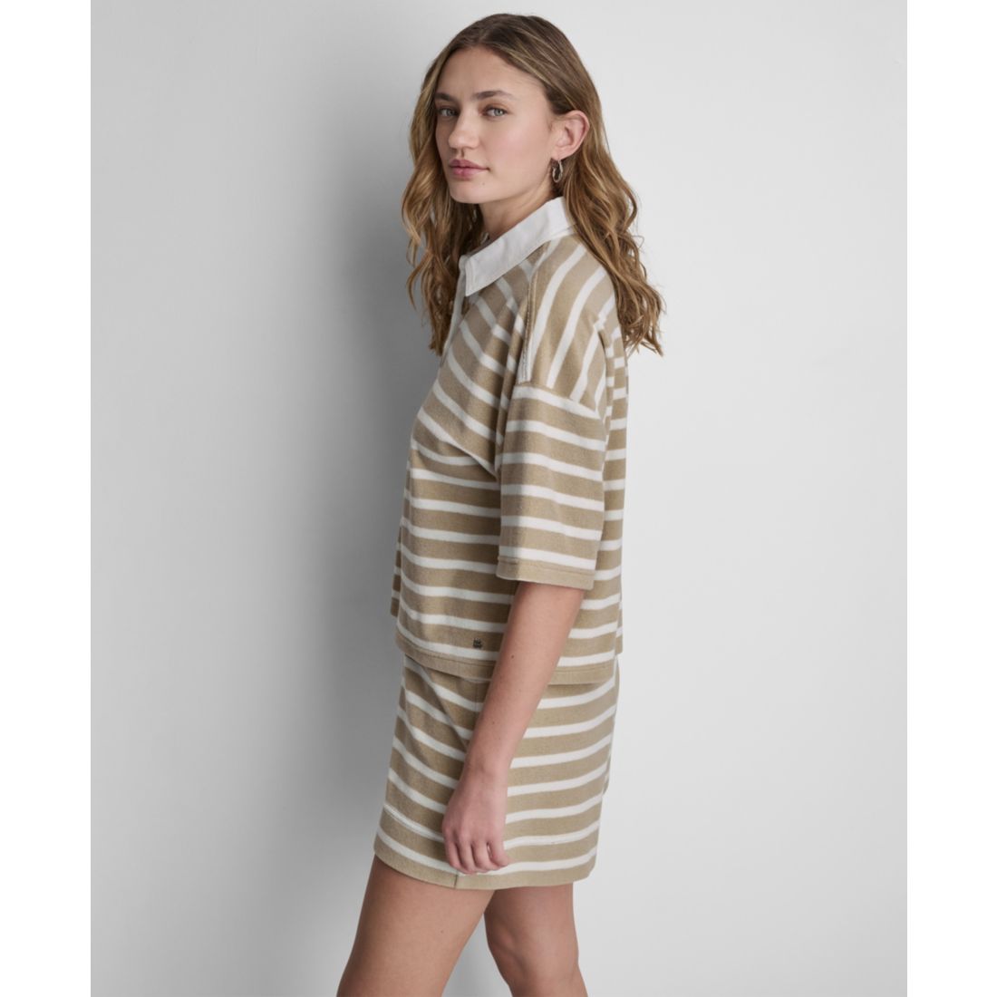 Dkny Jeans Women's Striped Polo T-Shirt