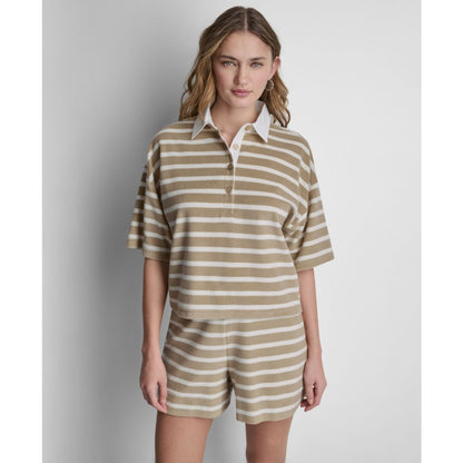 Dkny Jeans Women's Striped Polo T-Shirt