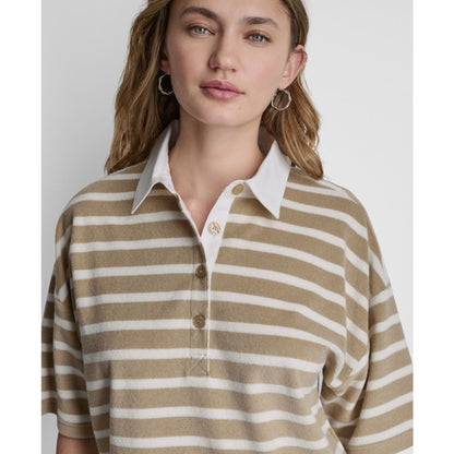 Dkny Jeans Women's Striped Polo T-Shirt