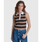 Dkny Jeans Women's Striped Sleeveless Polo Sweater