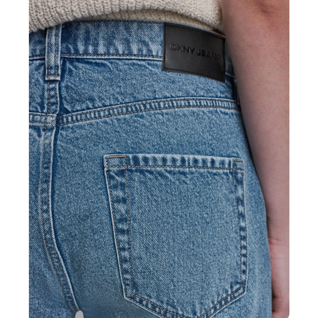Dkny Jeans Women's Mid-Rise Barrel-Leg Cotton Jeans