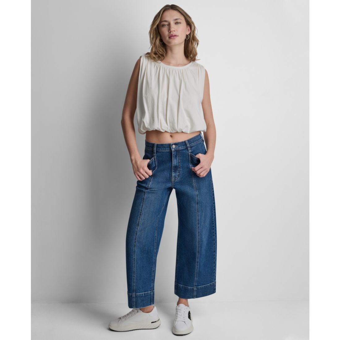 Dkny Jeans Women's Sleeveless Bubble Top