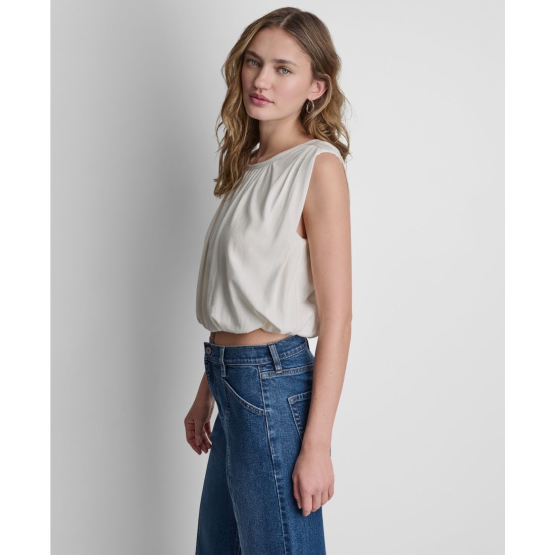 Dkny Jeans Women's Sleeveless Bubble Top