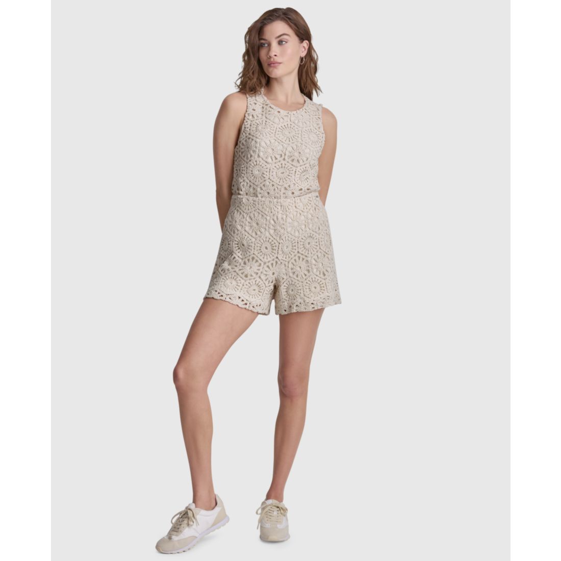 Dkny Jeans Women's High-Rise Crochet Shorts