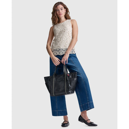 Dkny Jeans Women's Sleeveless Crochet Knit Tank Top