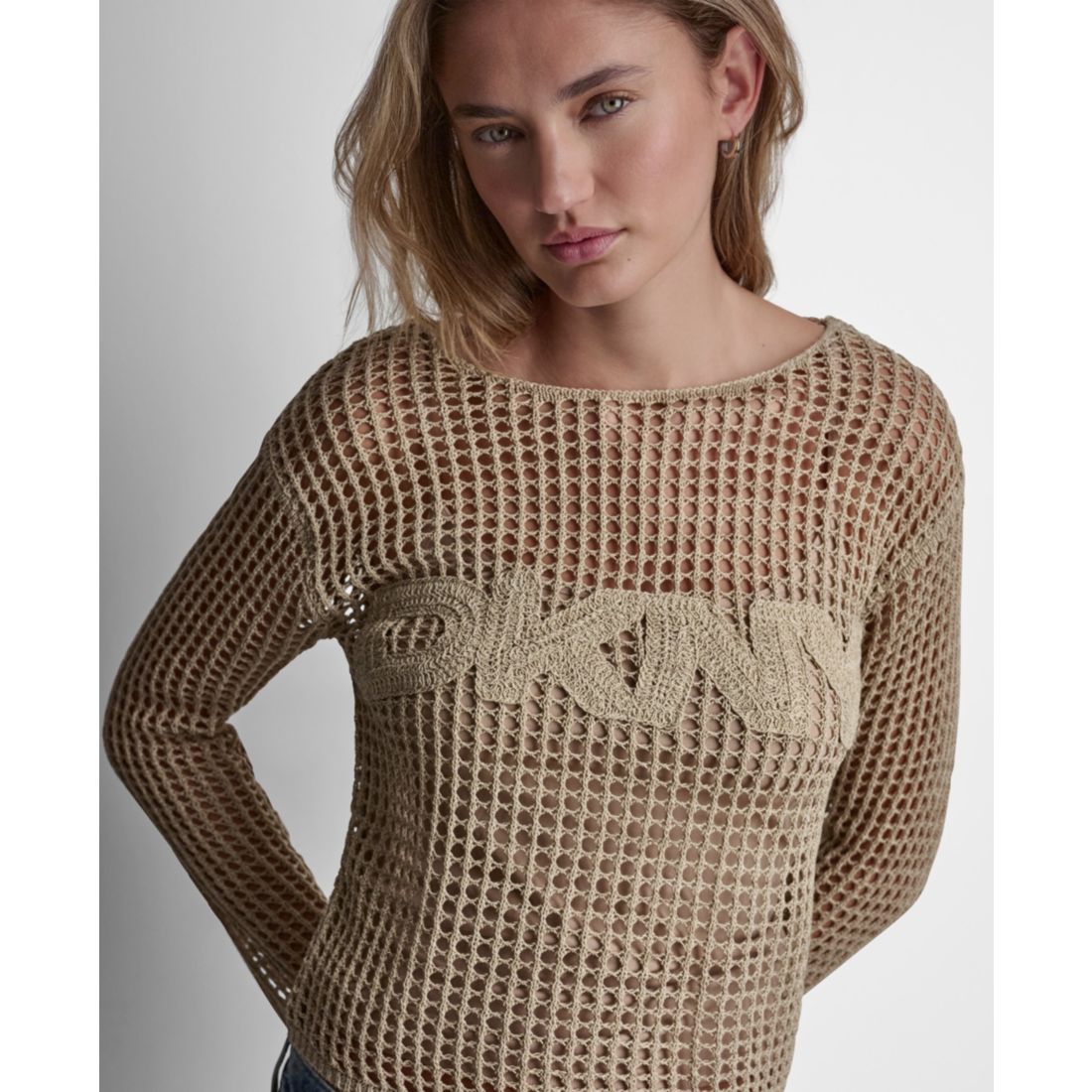 Dkny Jeans Women's Long-Sleeve Boat Neck Sweater