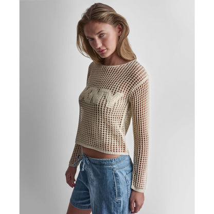Dkny Jeans Women's Long-Sleeve Boat Neck Sweater