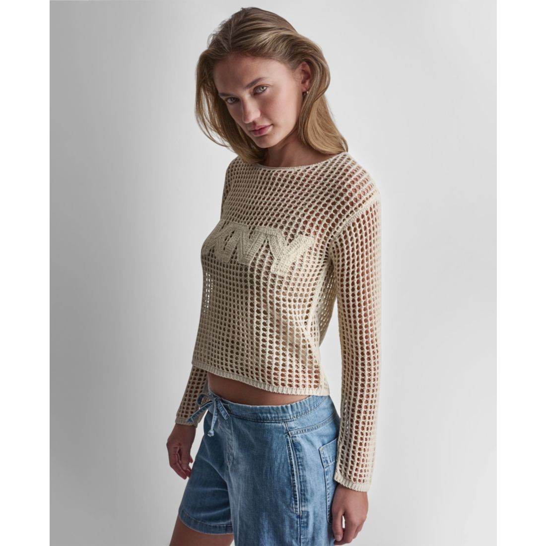 Dkny Jeans Women's Long-Sleeve Boat Neck Sweater