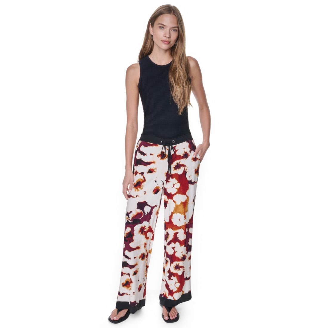 Dkny Women's Printed Drawstring Waist Pants