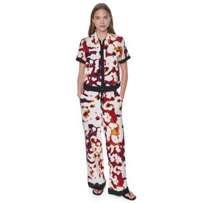 Dkny Women's Printed Short-Sleeve Camp Shirt