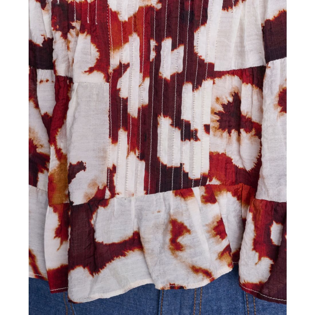 Dkny Women's Printed Flutter-Sleeve Pleated Blouse
