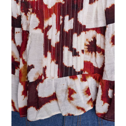 Dkny Women's Printed Flutter-Sleeve Pleated Blouse