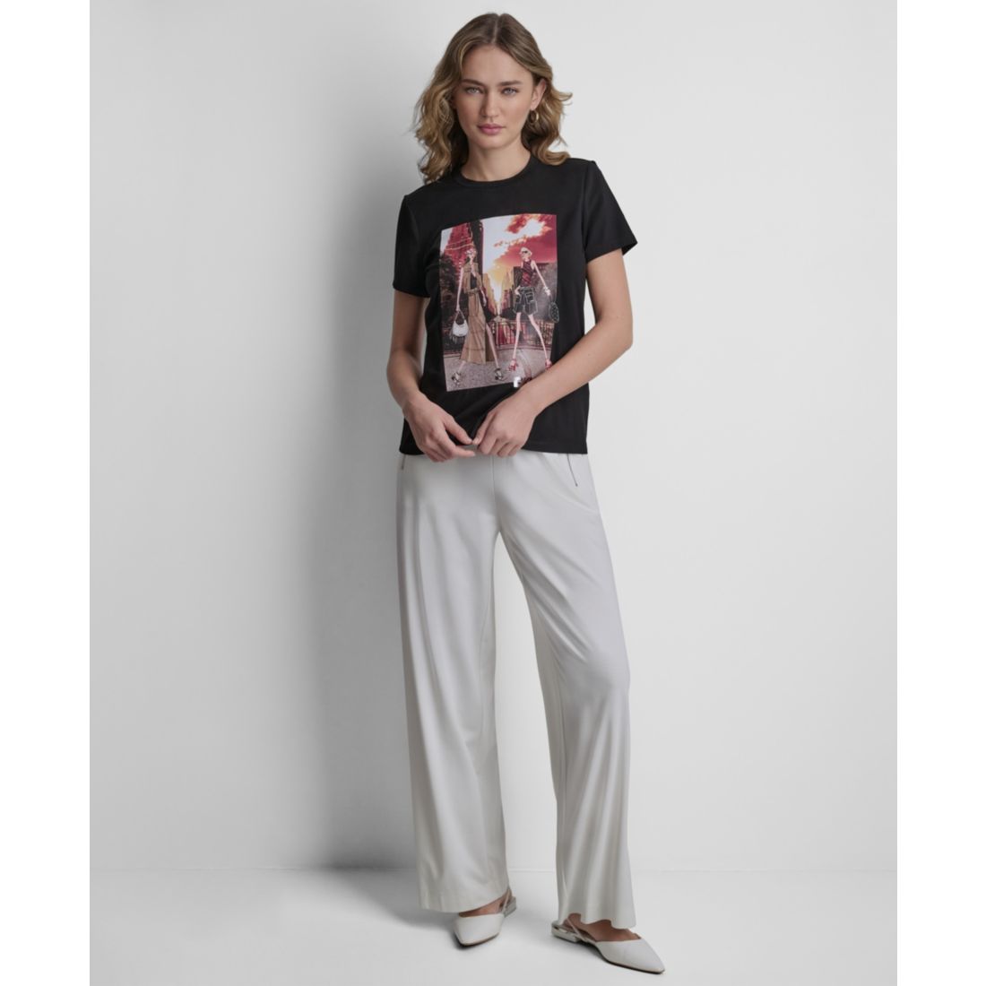 Dkny Women's Manhattan Henge Conversational Crewneck T-Shirt
