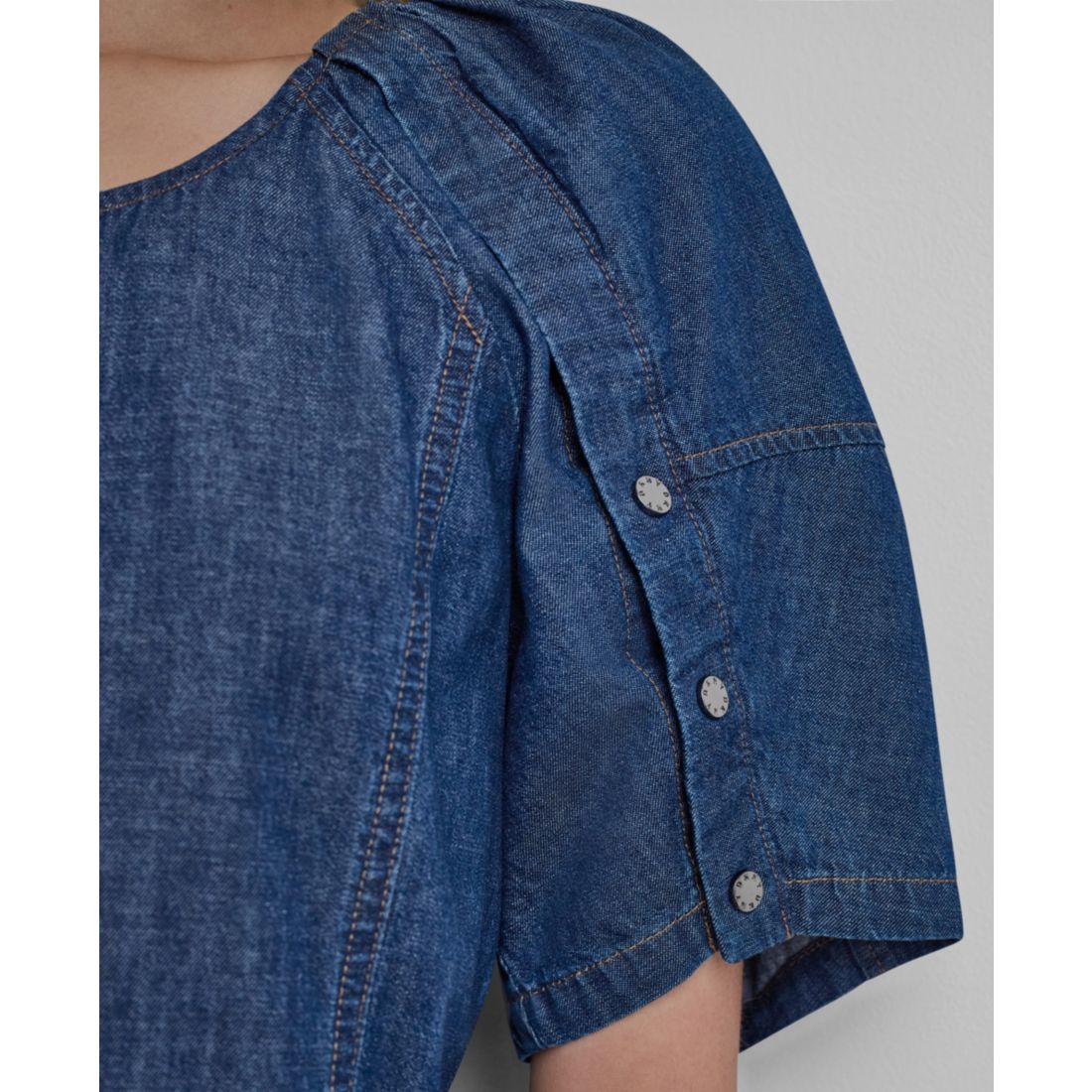 Dkny Women's Scoop Neck Puff-Sleeve Top