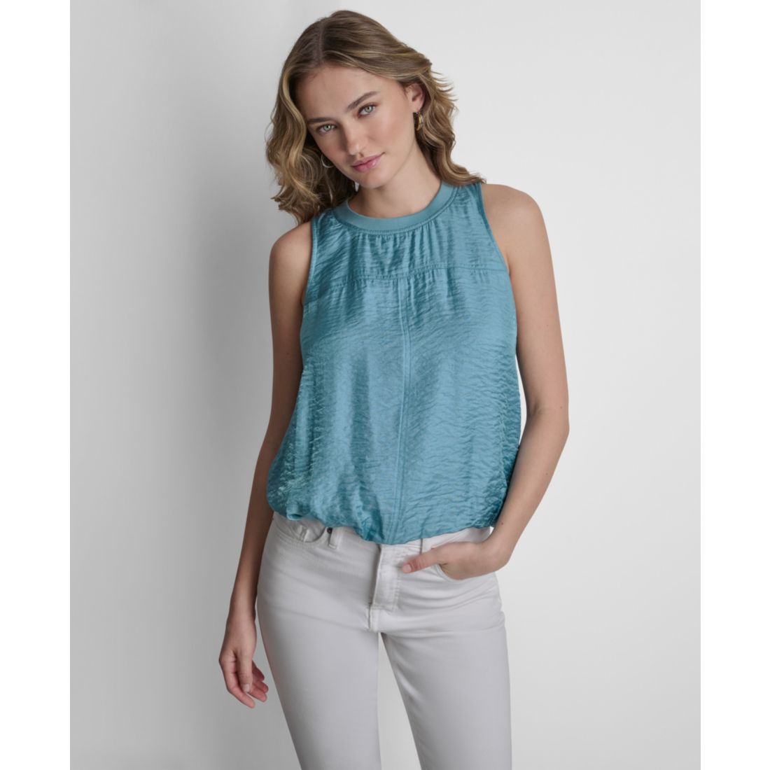 Dkny Women's Sleeveless Twinkle Bubble Tank Top