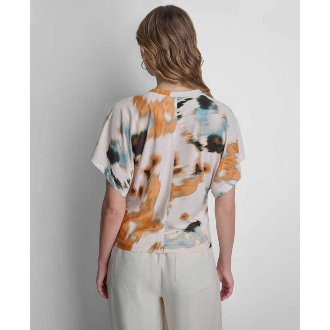 Dkny Women's Dolman-Sleeve Printed Top