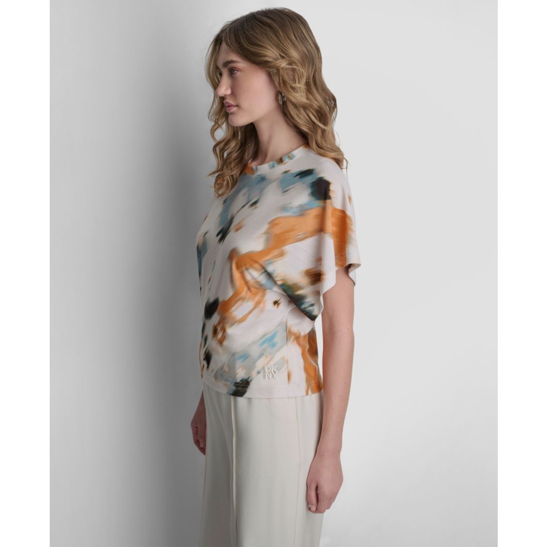 Dkny Women's Dolman-Sleeve Printed Top