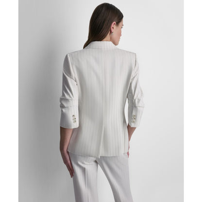 Dkny Women's Pinstripe One-Button Notch Collar Jacket