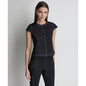 Dkny Women's City Ponte Knit Cap-Sleeve Crew Neck Top