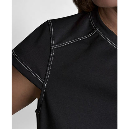 Dkny Women's City Ponte Knit Cap-Sleeve Crew Neck Top