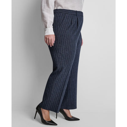 Dkny Plus Size Mid-Rise Pinstripe Pleated Trouser