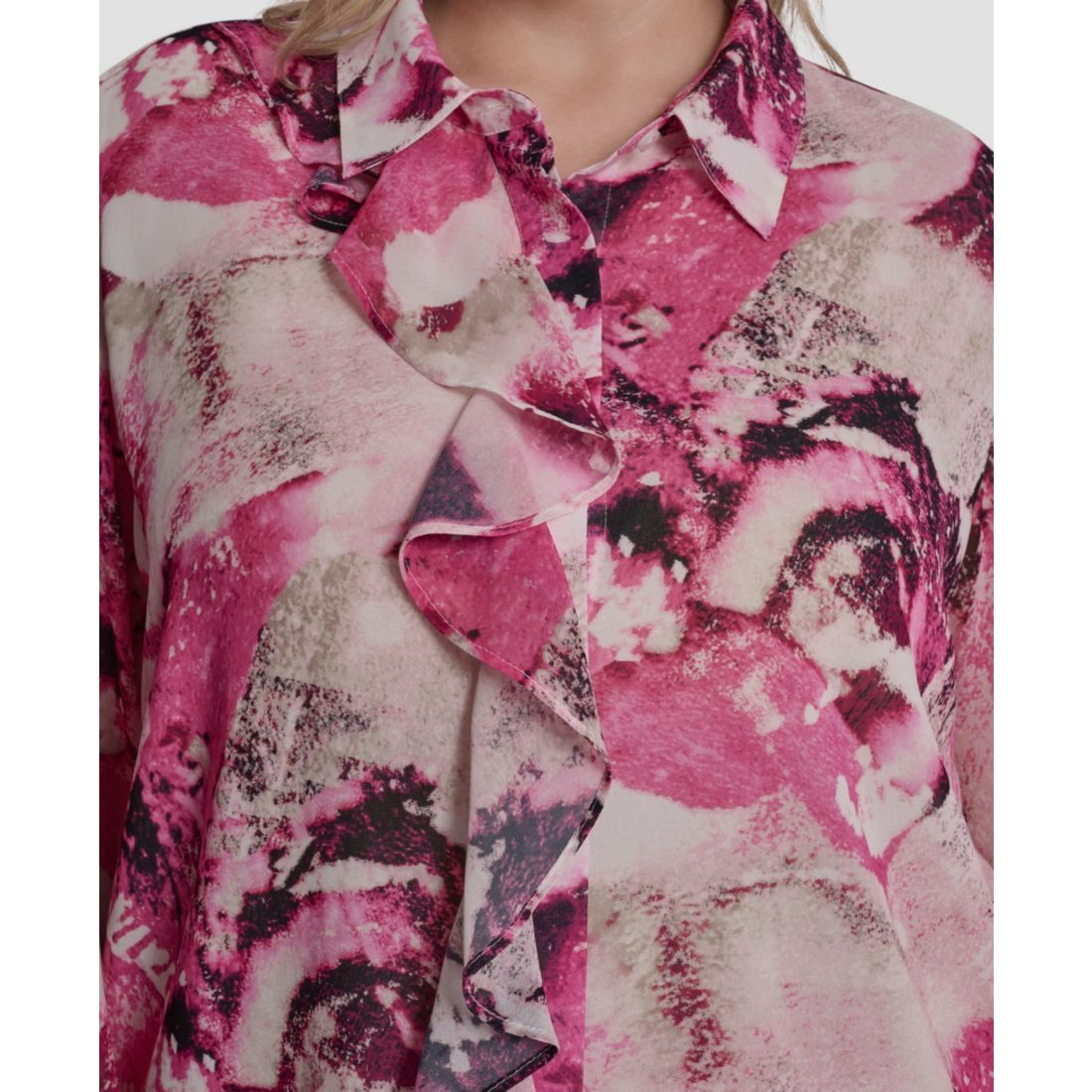 Dkny Plus Size Printed Button-Front Top