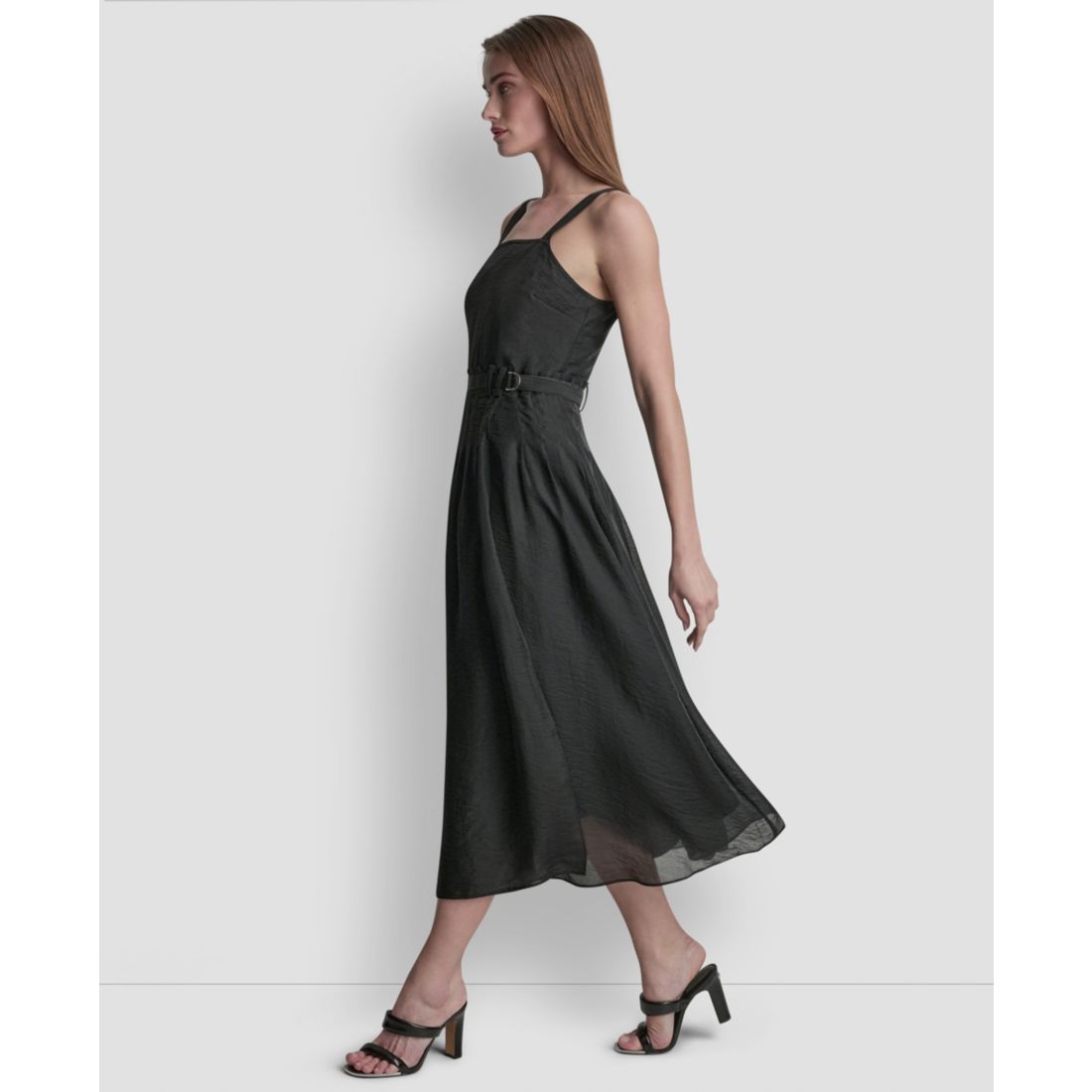 Dkny Women's Square Neck Sleeveless Midi Dress