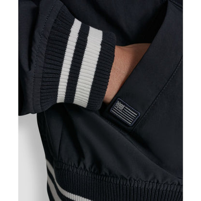 Dkny Women's 1989 Pins & Patches Snap-Front Varsity Jacket