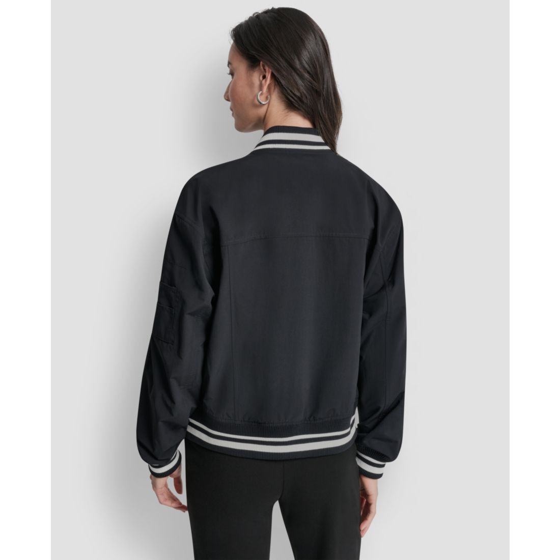 Dkny Women's 1989 Pins & Patches Snap-Front Varsity Jacket