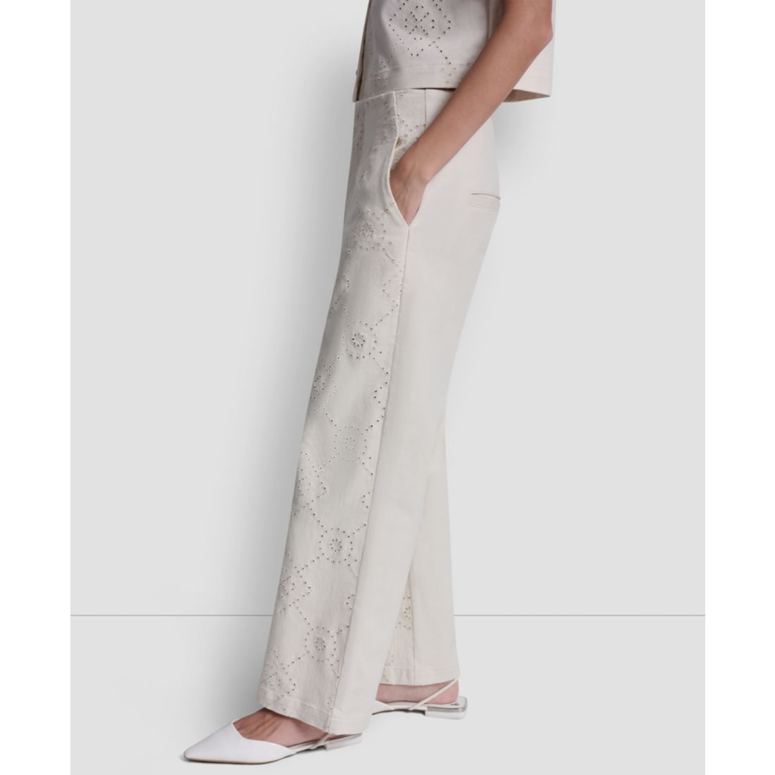 Dkny Jeans Women's High Rise Wide Leg Pants