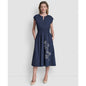 Dkny Women's Cap-Sleeve Jewel Neck Keyhole Midi Dress