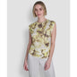 Dkny Women's Printed Knit Crew Neck Cap-Sleeve Top