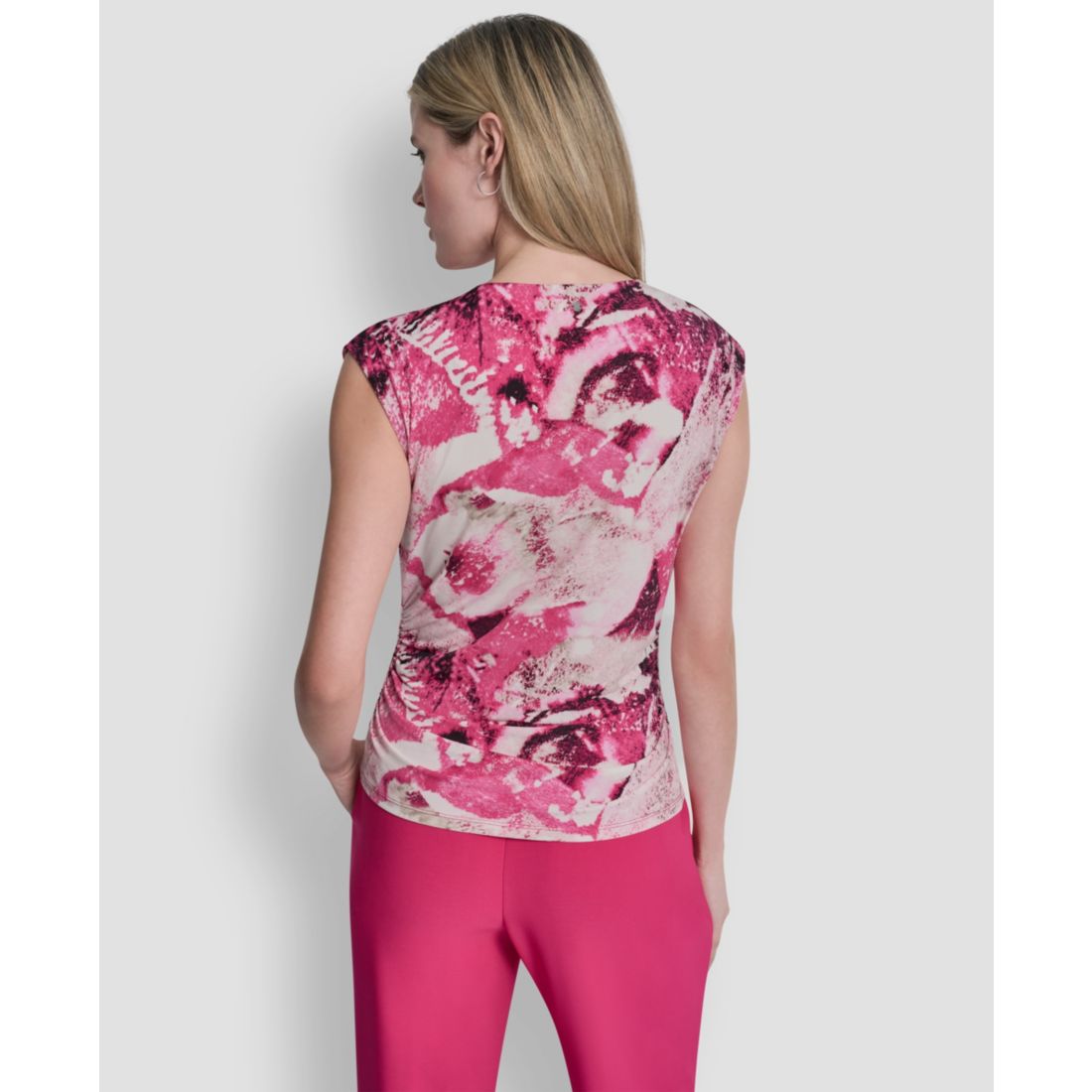 Dkny Women's Asymmetric Neck Cap-Sleeve Top