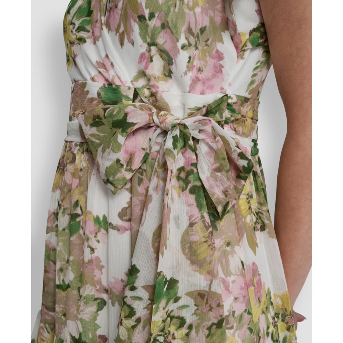 Dkny Women's V-Neck Tiered Long Dress