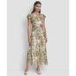 Dkny Women's V-Neck Tiered Long Dress