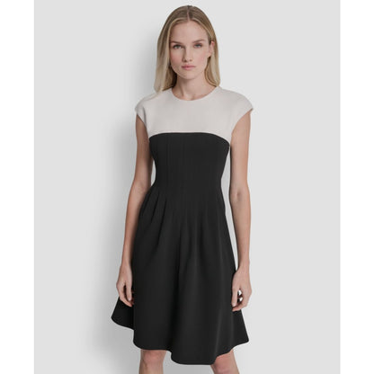 Dkny Women's Scuba Crepe Jewel Neck Dress
