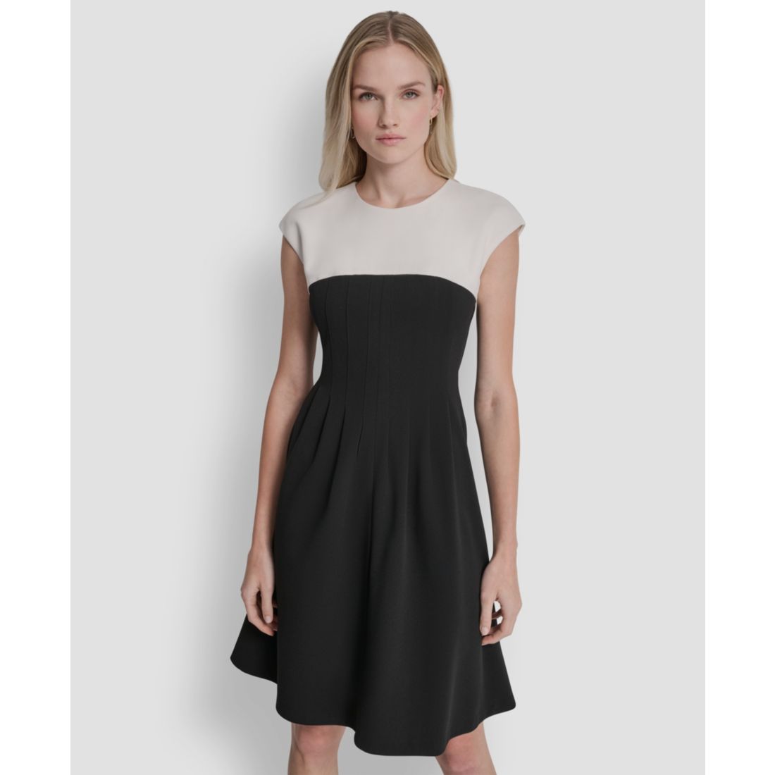 Dkny Women's Scuba Crepe Jewel Neck Dress