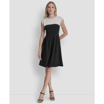 Dkny Women's Scuba Crepe Jewel Neck Dress