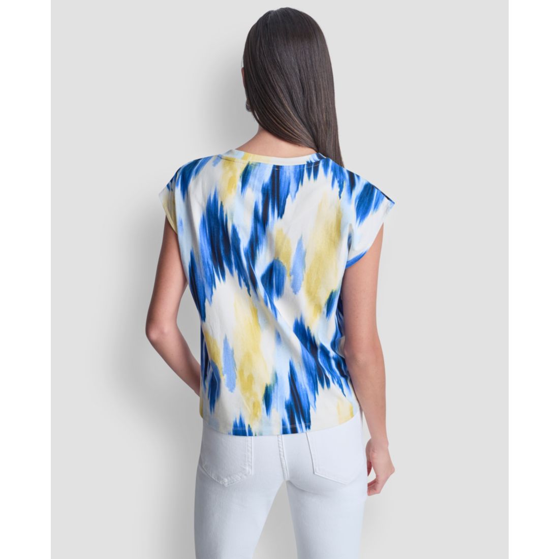Dkny Women's Abstract Print Tie-Waist Top