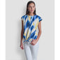 Dkny Women's Abstract Print Tie-Waist Top