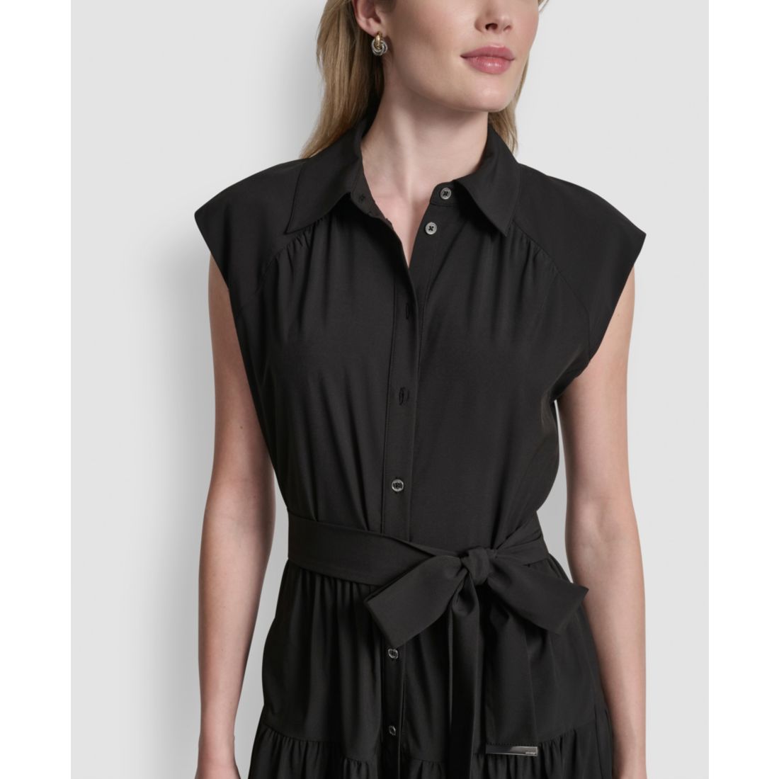 Dkny Women's Cap-Sleeve Drop Waist Shirt Dress