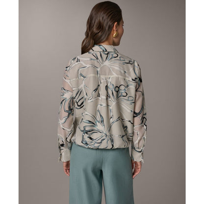Donna Karan New York Women's Long-Sleeve Printed Shirt