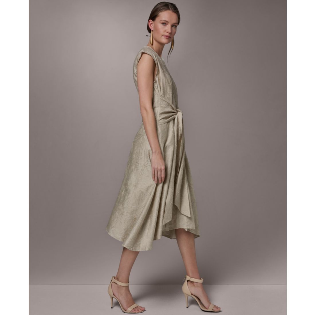 Donna Karan New York Women's Embroidered Belted Dress