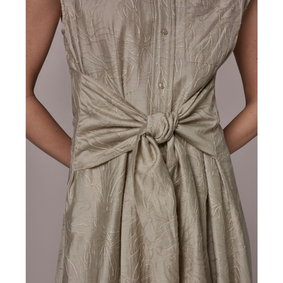 Donna Karan New York Women's Embroidered Belted Dress