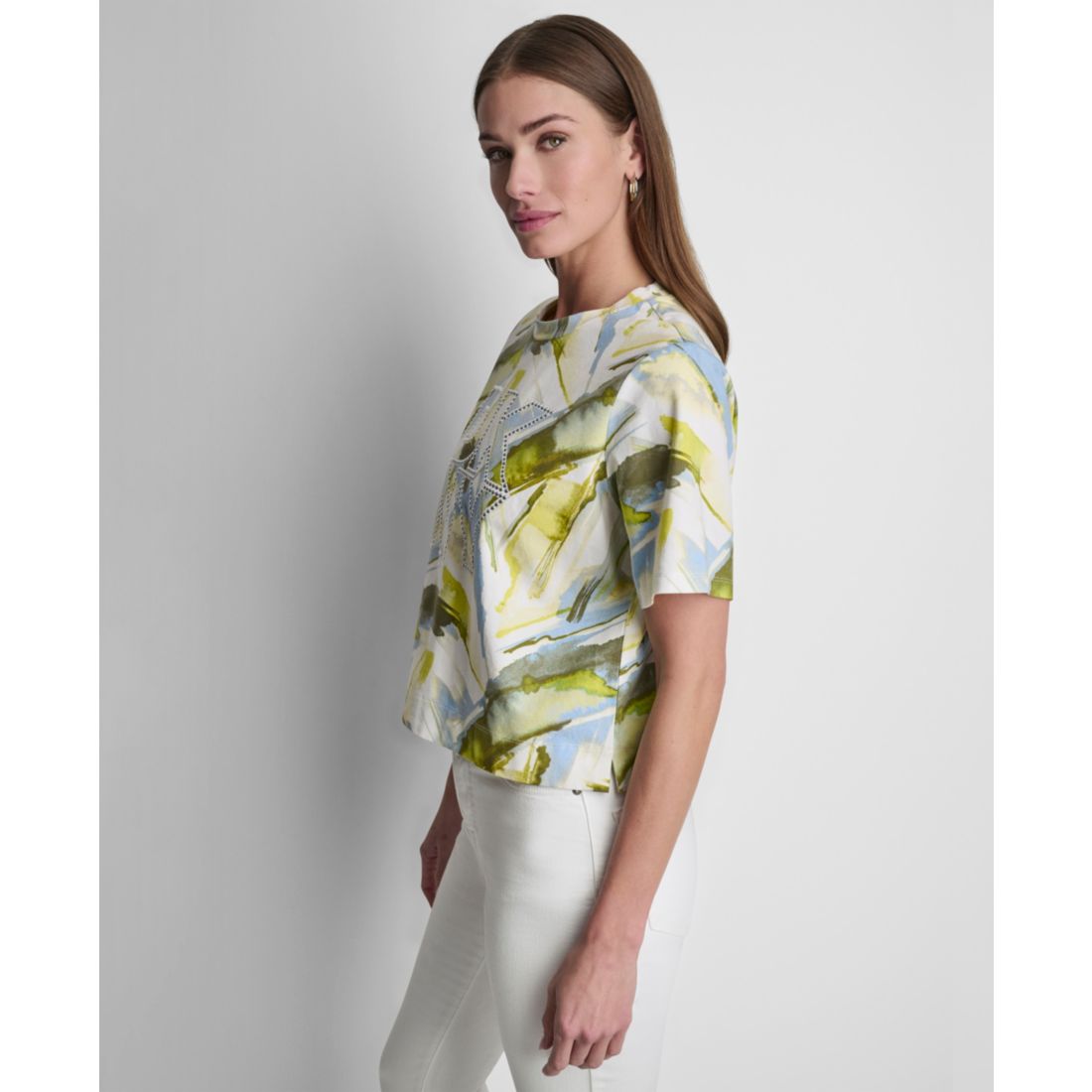 Dkny Women's Crewneck Short-Sleeve Top