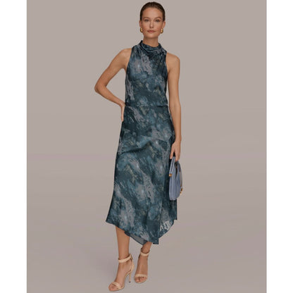 Donna Karan New York Women's Sleeveless High Neck Midi Dress